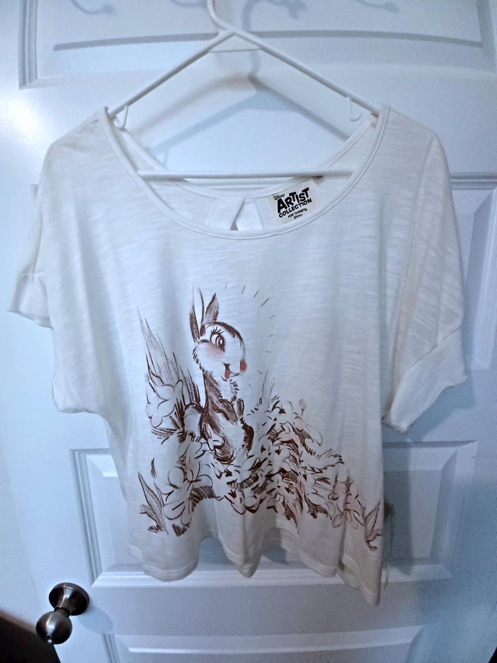 DISNEY Artist Connection Cream Short Sleeve Bunny Graphic Tee